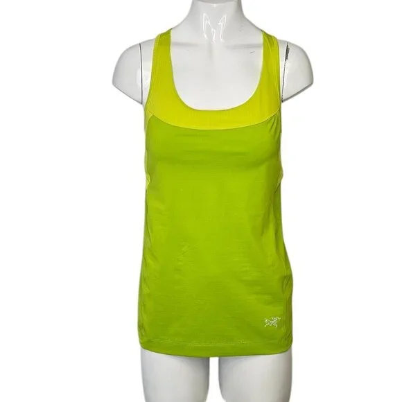 Arc'teryx Womens Cita Sleeveless Athletic Tank Top, Yellow, Green, Size Small - Picture 1 of 9